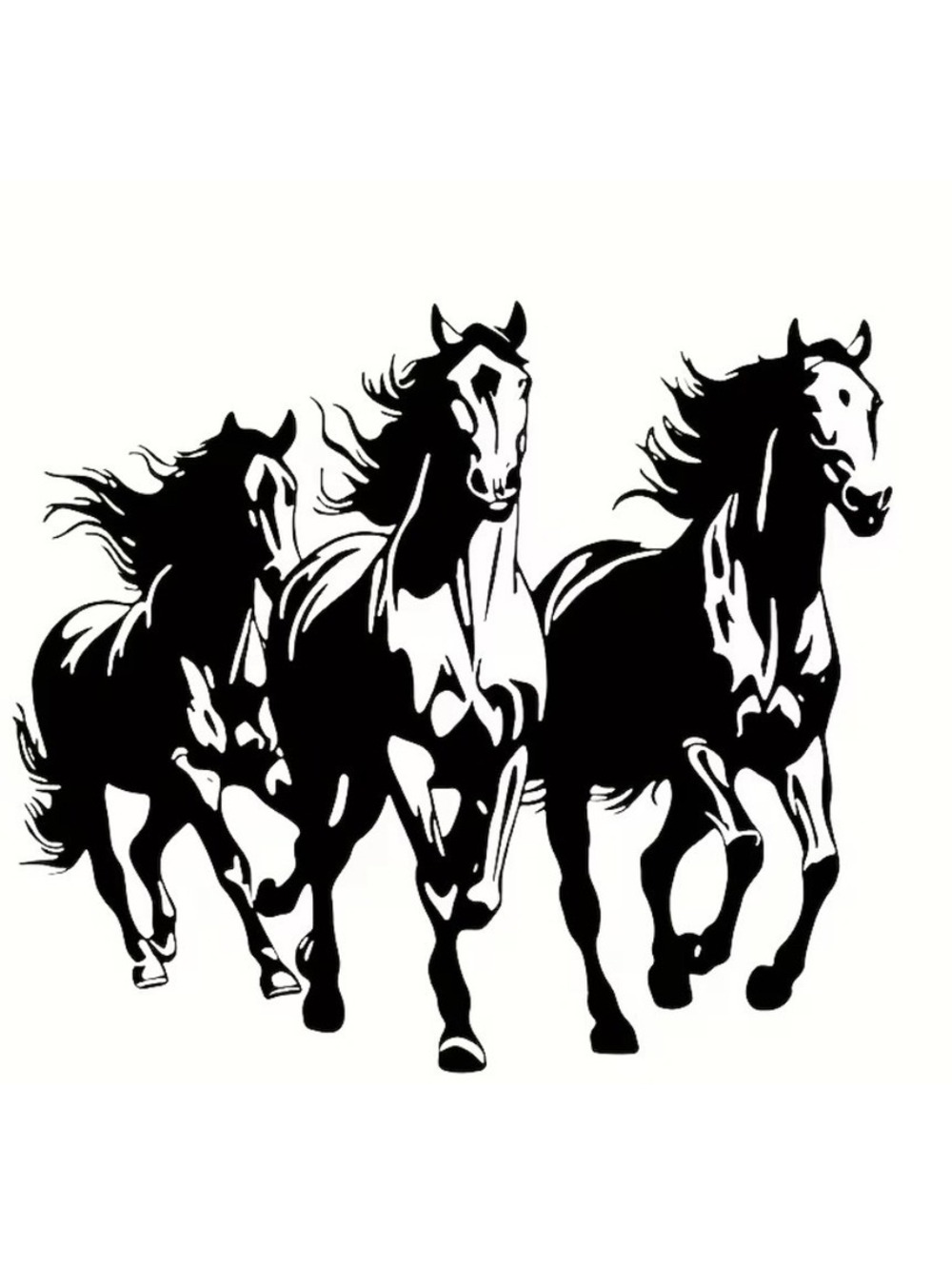 Dynamic Running Horses Vinyl Car Decal Sticker 5x5.5”